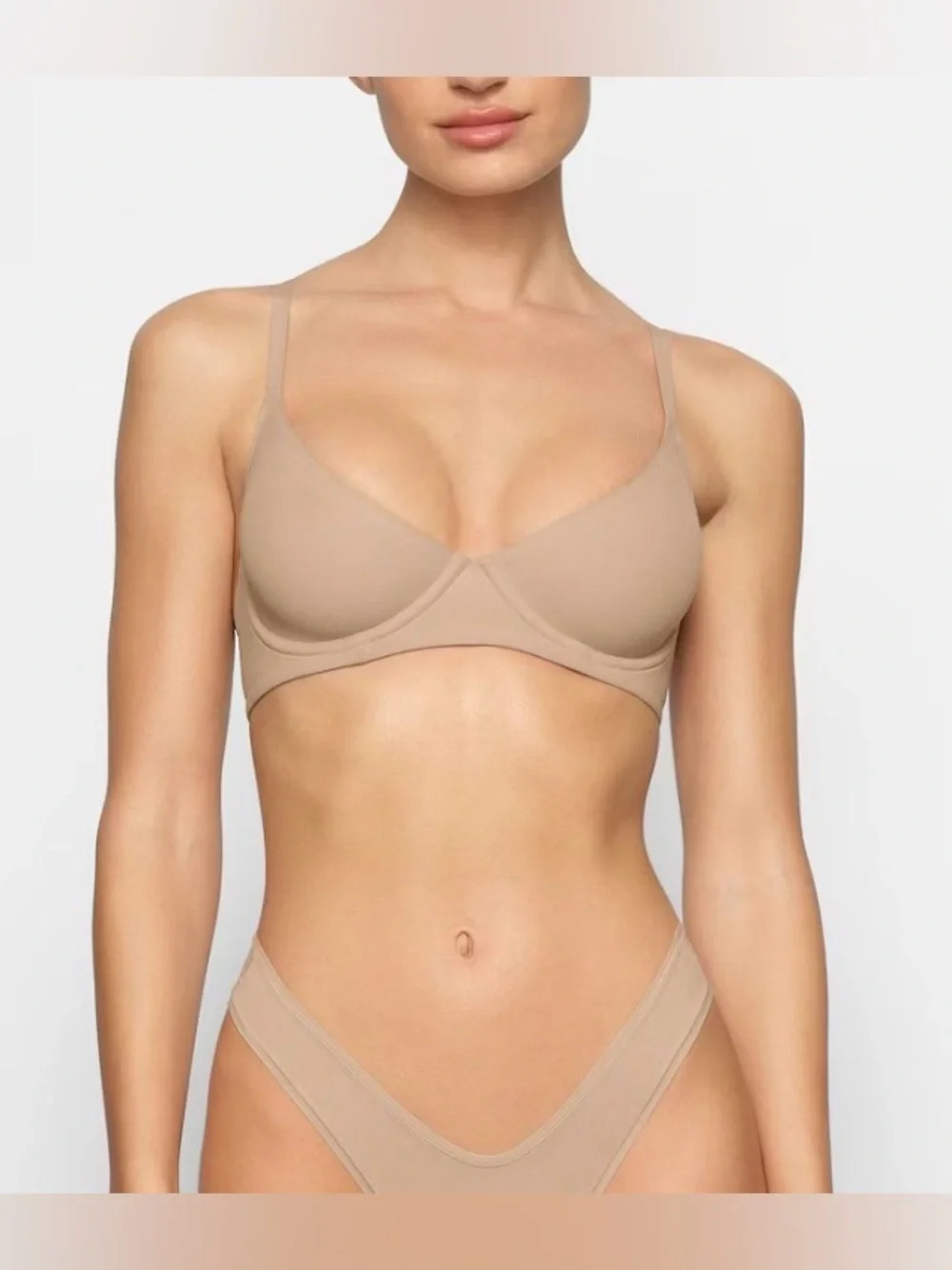 NEW Skims Fits Everybody UNLINED DEMI BRA 32DDD Clay ? Smoothing Underwire Nude - Picture 14 of 14